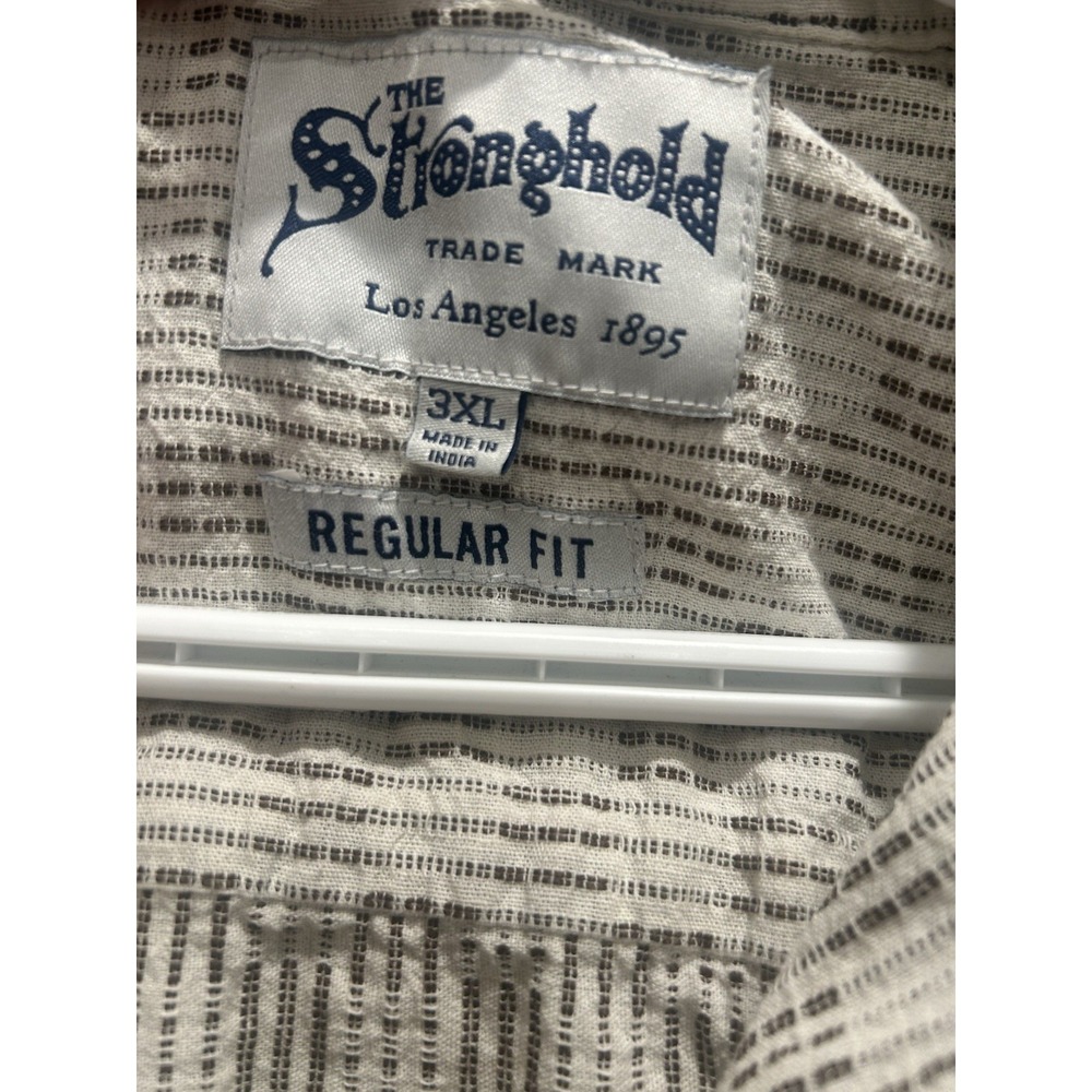 The Stronghold Shirt Mens 3XL Short Sleeve Button Up Regular Fit Cotton Linen - Picture 3 of 11